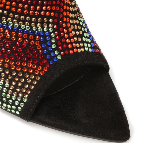 Rainbow Rhinestone Mule Heels sz.7 - Picture 5 of 8